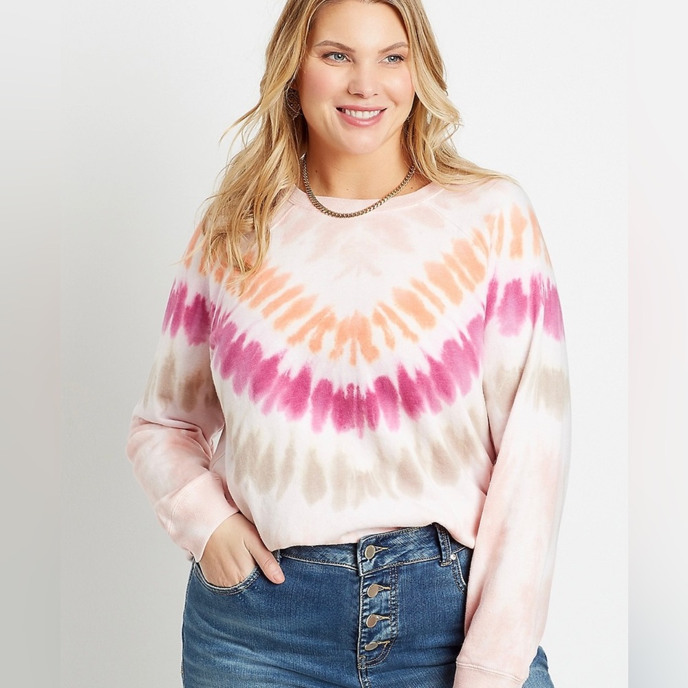Maurice’s pink chevron tye-die sweatshirt | L